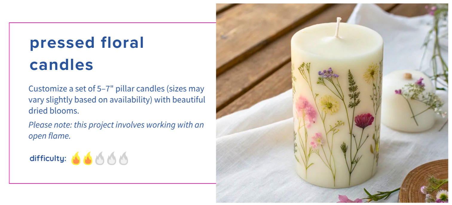 Pressed Floral Candles