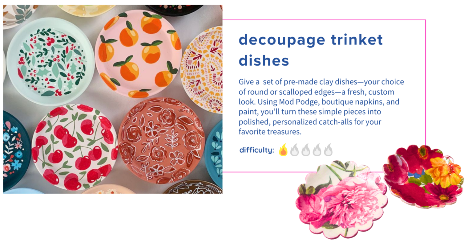 Decoupage Trinket Dishes
