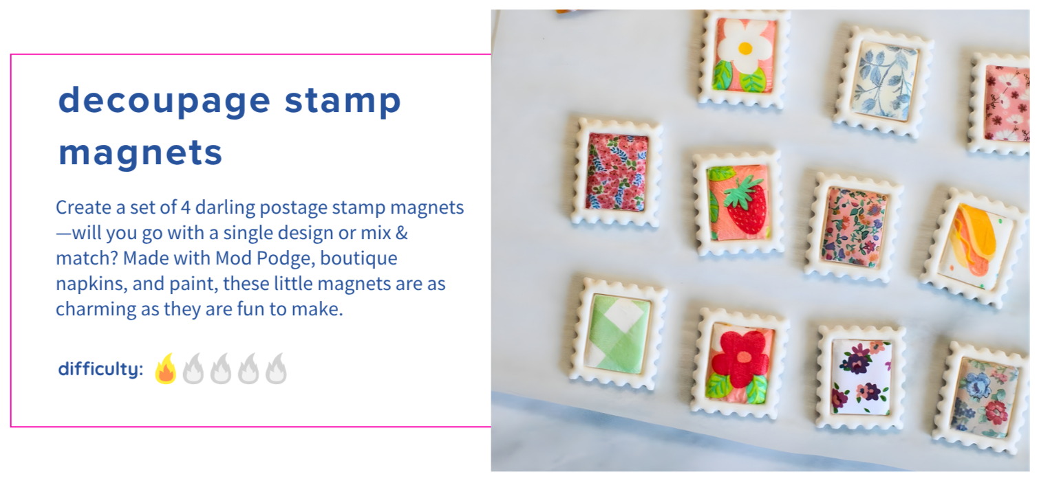 Decoupage Stamp Magnets